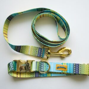 Matching Leash and Collar-Shades of Green Print -img