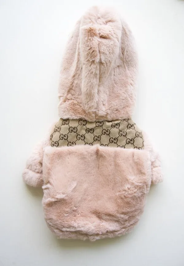 Pink Fur Gucci Coat For Dog - Image 3